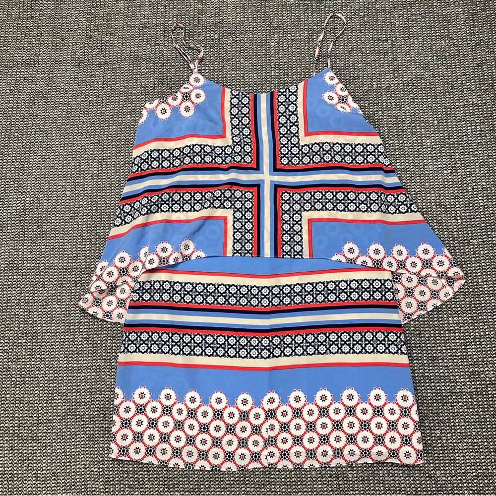 1. State Multicolor Patterned Dress